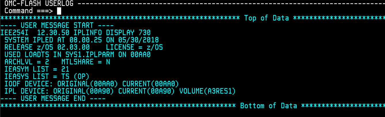 OMC-FLASH User Log