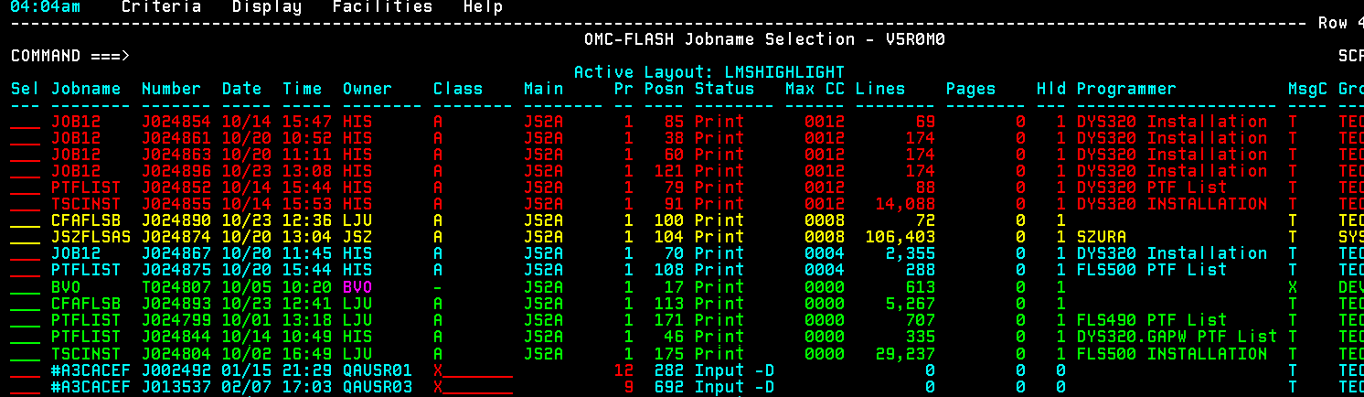 OMC-FLASH Highlighting