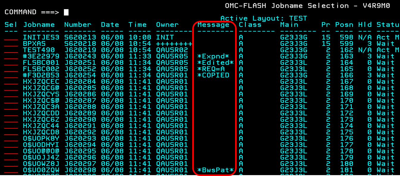 OMC-FLASH Message Column